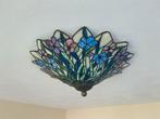 Tiffany Plafonniere Bloemmotief, Huis en Inrichting, Lampen | Plafondlampen, Ophalen, Gebruikt, Glas