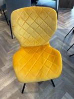 Eetkamerstoel Geel Velvet Ruit, Huis en Inrichting, Stoelen, Ophalen, Overige kleuren, Nieuw, Stof