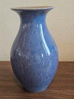 Vintage design vaas keramiek blauw gevlamd glazuur 21 cm, Ophalen of Verzenden