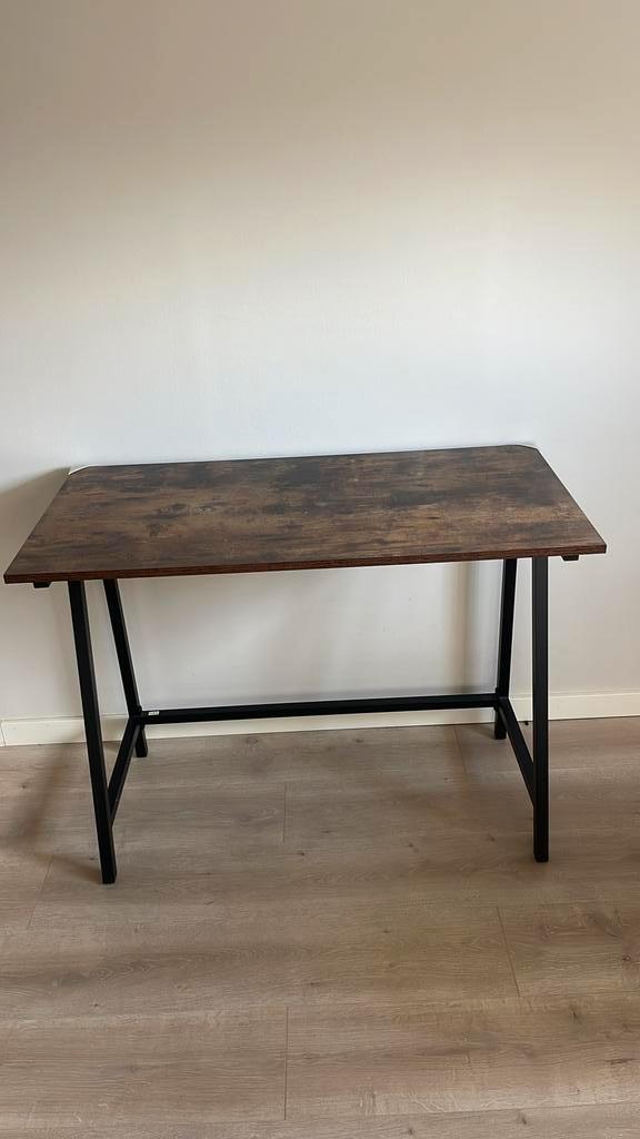 Tectake bureau - klein computer bureau van metaal en hout, Huis en Inrichting, Bureaus, Zo goed als nieuw, Ophalen