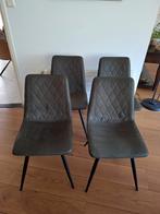 Stijlvolle moderne eetkamerstoelen donker groen suède, Ophalen, Overige kleuren, Design, Zo goed als nieuw