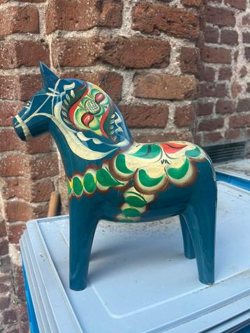 Dalahemslojd (dala)paard blauw 20cm beschikbaar voor biedingen