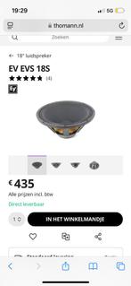 Electro voice EVS 18, Ophalen of Verzenden, Zo goed als nieuw, Minder dan 50 cm