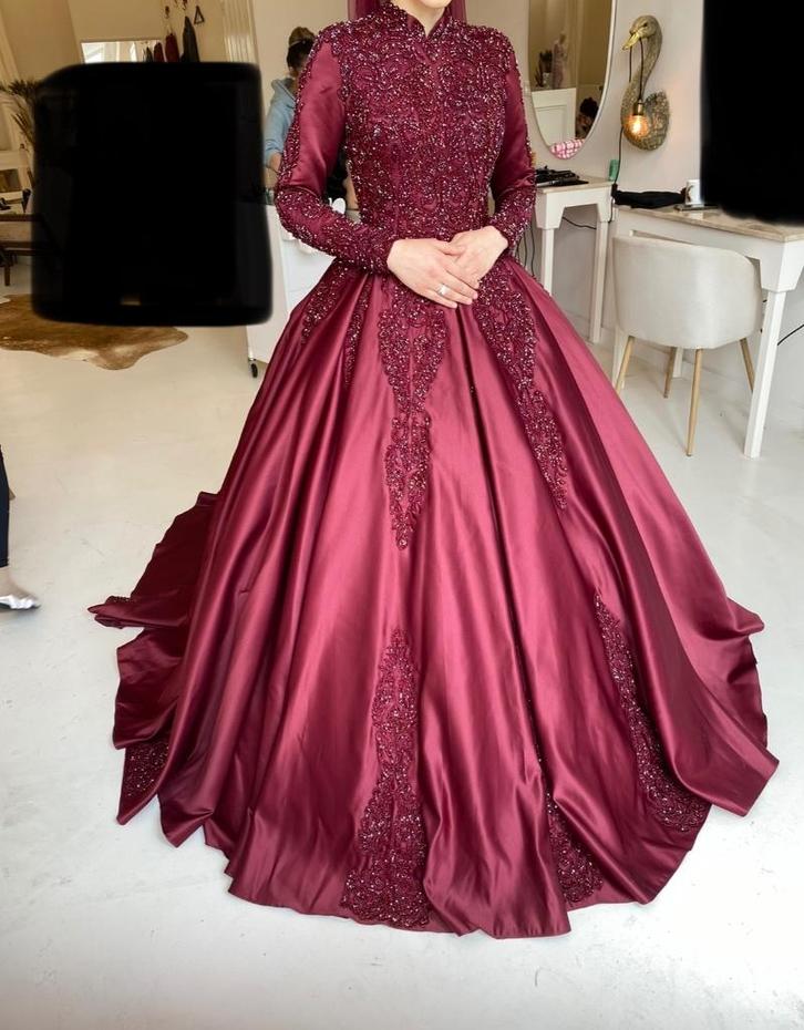 Kina /henna jurk, Kleding | Dames, Jurken, Zo goed als nieuw, Maat 38/40 (M), Rood, Onder de knie, Ophalen