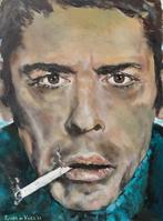 Jacques Brel/met lijst/Acryl op linnen, Ophalen