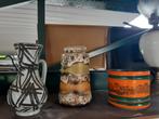 retro vintage vazen oranje zwart wit, Steen, Gebruikt, Oranje, Ophalen of Verzenden