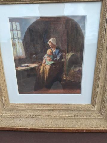 H.m krabbe Aquarel Larense School beschikbaar voor biedingen