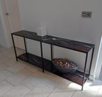 Stijlvolle sidetable met glas in marmerlook - 180cm, Ophalen, Nieuw, Glas, 150 tot 200 cm