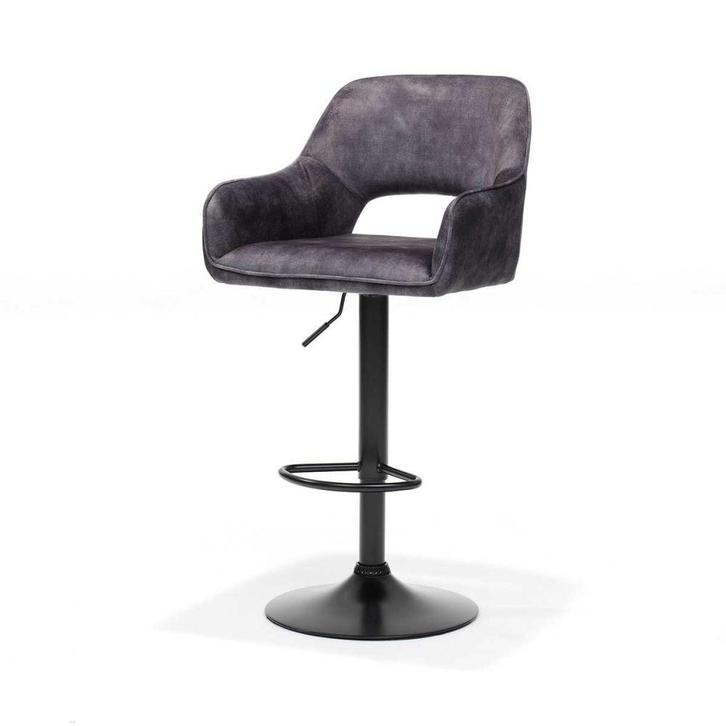 4 eetkamerstoelen / barkrukken in hoogte verstelbaar, Huis en Inrichting, Stoelen, Zo goed als nieuw, Vier, Stof, Grijs, Ophalen
