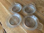 4 Retro glazen Schaaltjes, Ophalen of Verzenden, Huis en Inrichting