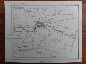 7 / Gemeente Franeker litho uit 1868 van j. Kuyper beschikbaar voor biedingen