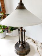 Resana Italiaanse tafellamp wit opaline messing brons, Ophalen, Zo goed als nieuw, Glas, 50 tot 75 cm