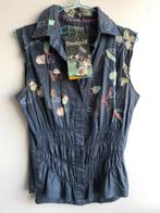 Desigual stoere mouwloze top - S/M, Blauw, Ophalen of Verzenden, Zo goed als nieuw, Desigual