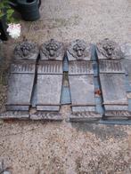4 Leeuwen ornamenten, Tuin en Terras, Tuinbeelden, Ophalen, Zo goed als nieuw, Overige typen