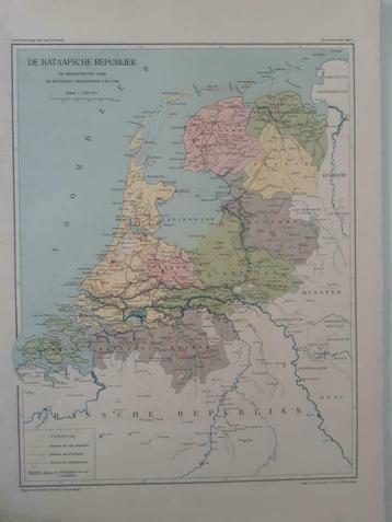 B087/ Plattegrond Bataafsche Republien van 1796. Litho 1926 beschikbaar voor biedingen