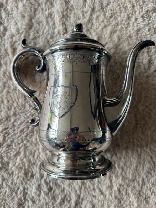 Verzilverde koffiepot, Antiek en Kunst, Antiek | Goud en Zilver, Zilver, Ophalen of Verzenden
