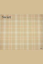 5054 retro vinyl ruitpatroon oranje groen seventies swiet, Huis en Inrichting, Stoffering | Behang, Verzenden, Wit