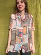 Vintage blouse, maat 38/40 - M/L - grote (zonne)bloem - 90's, Kleding | Dames, Blouses en Tunieken, Vintage, Ophalen of Verzenden