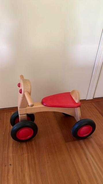 Van dijk berken houten loopfiets rood beschikbaar voor biedingen