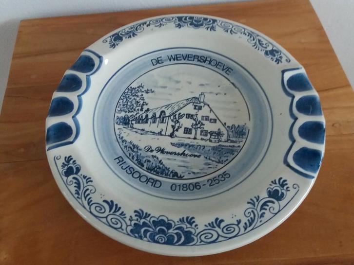 Delfts Blauw Asbak De Wevershoeve Ridderkerk Rijsoord, Antiek en Kunst, Antiek | Wandborden en Tegels, Ophalen