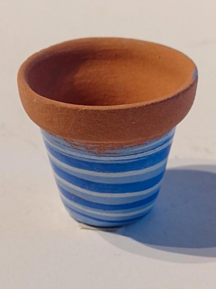 mexicaans gestreepte bloempot , div. kleuren / Fennicole, Verzamelen, Poppenhuizen en Toebehoren, Nieuw, Gebruiksvoorwerp, Ophalen