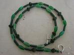 Ketting Venetiaans glas met antieke glazuur kralen., Ophalen of Verzenden, Nieuw, Groen, Overige materialen