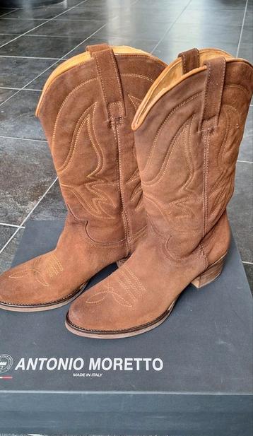 Festivaltip!!! Antonio Moretto suede western laarsjes mt 39 beschikbaar voor biedingen