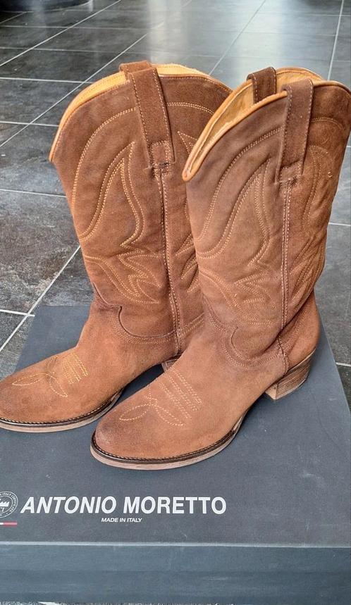 Festivaltip!!! Antonio Moretto suede western laarsjes mt 39, Kleding | Dames, Schoenen, Nieuw, Lage of Enkellaarzen, Bruin, Ophalen of Verzenden