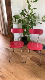 Formica stoelen rood, Huis en Inrichting, Twee, Ophalen of Verzenden, Retro, Zo goed als nieuw