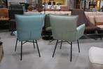 2 x eetkamerstoel Sanne Jess Design metaal stof lichtblauw, Ophalen, Gebruikt, Twee, Blauw