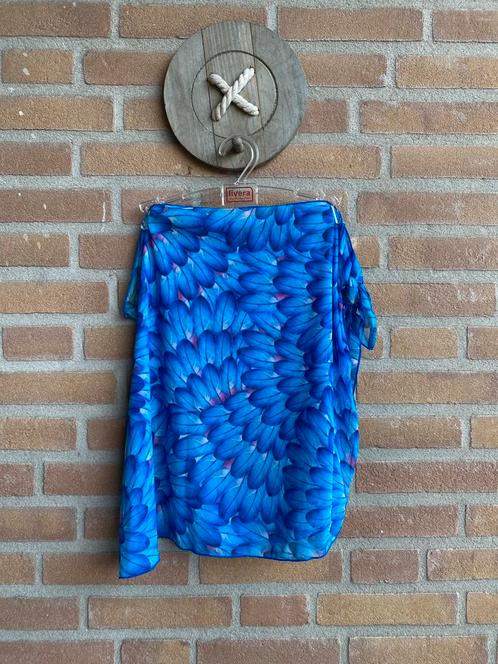 Pareo pauwen veer, Kleding | Dames, Badmode en Zwemkleding, Nieuw, Overige typen, Blauw, Ophalen of Verzenden