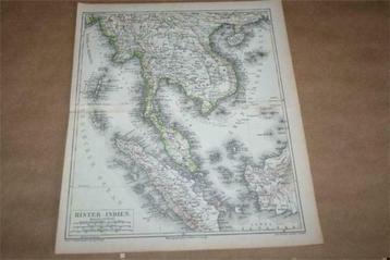 Originele antieke kaart Achter-Indië - Indo-China 1875 !!
