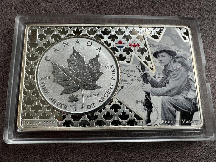 Canada - 5 Dollars 2017 zilver - Route to Victory, Postzegels en Munten, Munten | Amerika, Noord-Amerika, Zilver, Ophalen of Verzenden
