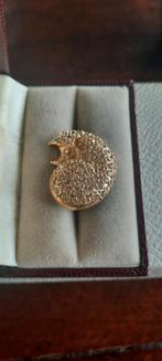 Vintage broche met Swarovski kristal, egel., Sieraden, Tassen en Uiterlijk, Met kristal, Overige materialen, Ophalen of Verzenden