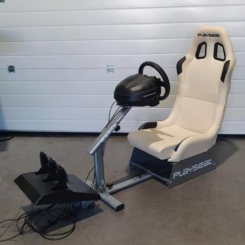 Playseat wit leer + Thrustmaster T300 RS GT beschikbaar voor biedingen