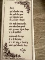 10 Spreukentegels Langwerpig - Vintage Wanddecoratie, Antiek en Kunst, Antiek | Wandborden en Tegels, Ophalen of Verzenden