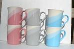 Vintage 10 pastel mokken jaren 90 bekers mugs Engeland, N, N, Ophalen of Verzenden, N
