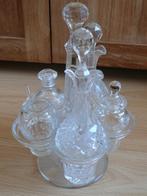 kristallen menage/zuurstel 5 delig,, Antiek en Kunst, Antiek | Glas en Kristal, Ophalen of Verzenden