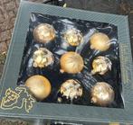 Glazen gouden kerstballen (9) van het mooie merk Lauscha., Ophalen of Verzenden, Nieuw