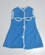 Originele vintage poppenjurkje blauw wit Retro 60s, Verzamelen, Poppen, Ophalen of Verzenden, Gebruikt, Pop