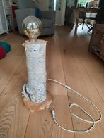 Leuke staande lamp in boomstam (berk), Ophalen of Verzenden, Gebruikt, Hout, Minder dan 50 cm