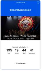 Guns ‘n Roses 18 juni 2025 1 GOLDEN CIRCLE ticket, Tickets en Kaartjes, Eén persoon, Juni, Rock of Poprock
