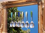 Set van 6 silverplate england lepeltjes met emaille, Antiek en Kunst, Antiek | Bestek, Ophalen of Verzenden