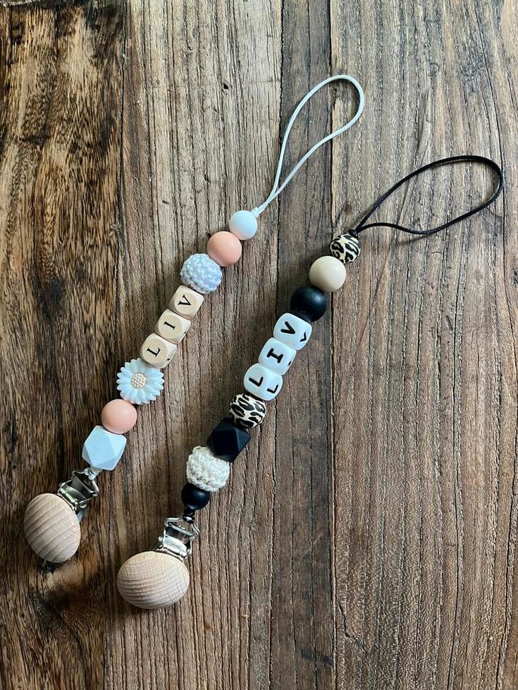 gepersonaliseerde speenkoord - krasmcadeau, Kinderen en Baby's, Kraamcadeaus en Geboorteborden, Nieuw, Ophalen of Verzenden