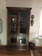 Mooie Zware Coloniale Vitrine Kast voor collecters items, Ophalen, Gebruikt, Koloniaal, 50 tot 100 cm