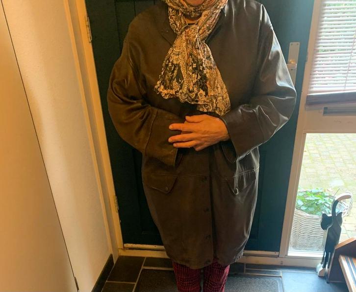 Marccain: Vintage leren damesjas, mt 40 t/m 46, Kleding | Dames, Jassen | Winter, Zo goed als nieuw, Maat 42/44 (L), Bruin, Ophalen of Verzenden