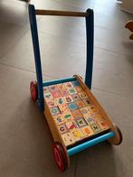 Vintage loopwagen blokkenkar, Ophalen of Verzenden, Gebruikt, Duw- of Trekspeelgoed