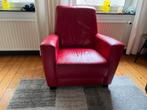Rode fauteuil, relax stoel, Huis en Inrichting, Fauteuils, Ophalen, Gebruikt, Minder dan 75 cm, Leer