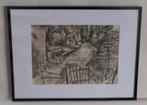 Hubert Bekman "Leudal" de leumolen limburg potlood tekening, Antiek en Kunst, Kunst | Tekeningen en Foto's, Verzenden