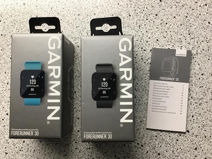2 X Garmin Forerunner 30, Sieraden, Tassen en Uiterlijk, Sporthorloges, Zo goed als nieuw, Android, Zwart, GPS, Waterdicht, Ophalen of Verzenden